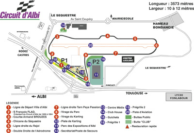 Plan du circuit d'albi